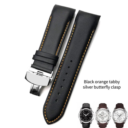 Cinturino per orologio in vera pelle 22mm 23mm 24mm adatto per Tissot T 035617 T035 cinturino in pelle di vacchetta nera fibbia deployante uomo