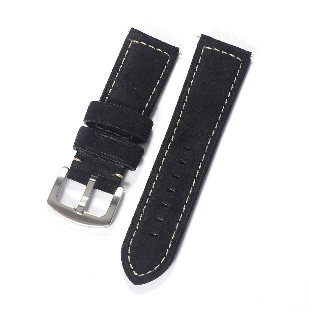 Cinturino per orologio in vera pelle scamosciata 22mm 24mm cinturino in pelle stile vintage cinturino morbido a sgancio rapido per Panerai da uomo