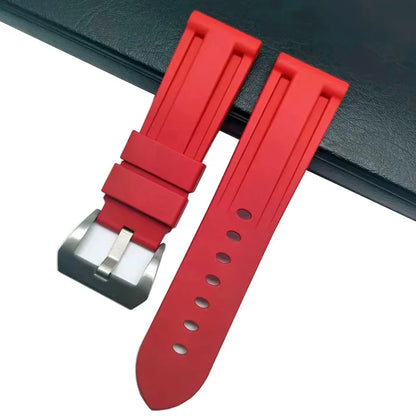 Bracelet de montre en caoutchouc souple 24mm pour Bracelet Panerai pour PAM441/1312/111 boucle ardillon Bracelet de montre accessoires de haute qualité