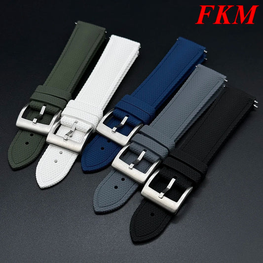 Bracelet de montre tressé en caoutchouc FKM, 20/21/22mm, à dégagement rapide, pour Omega Seamsater 300 Speedmaster 007 Rolex, universel