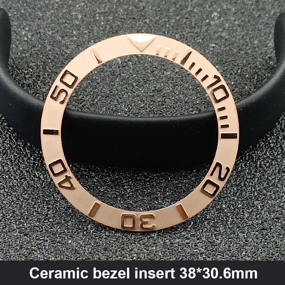 38mm x 30.6mm Sloped Ceramic Bezel GMT and Diving Watch Insert for 40mm Men's Watch Replacement Watch Bezel Inserts