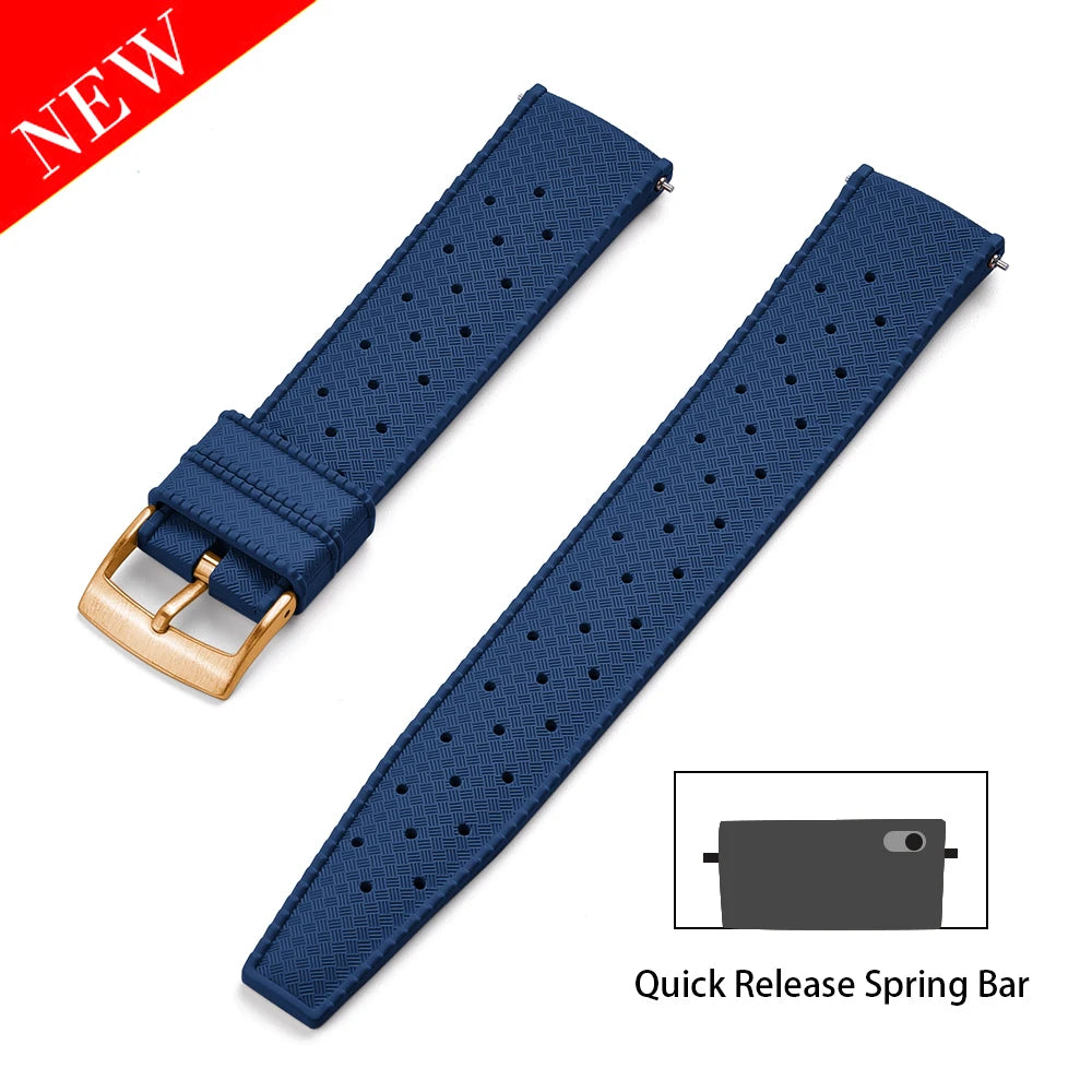 Premium FKM Rubber Watch Band Quick Release 18mm 20mm 22mm 24mm Rubber Watch Strap Smart Watch Bracelet