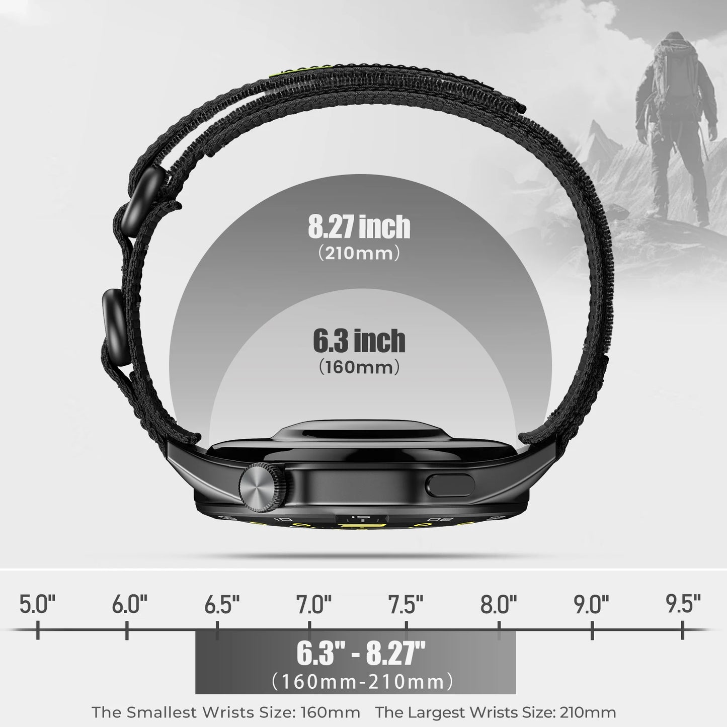 Cinturino per orologio in Velcro QuickFit da 22 mm 26 mm per Garmin Fenix E 8 7 7X 6 6X Pro 5 5X, Epix 2 Pro, Instinct 3 2, Forerunner 955 945