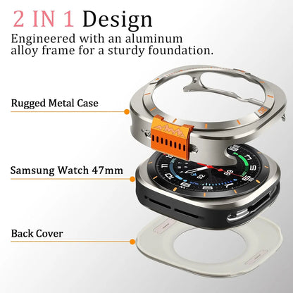 Titanium Magnetic Bracelet + Metal Protective Case for Samsung Galaxy Watch Ultra 47mm
