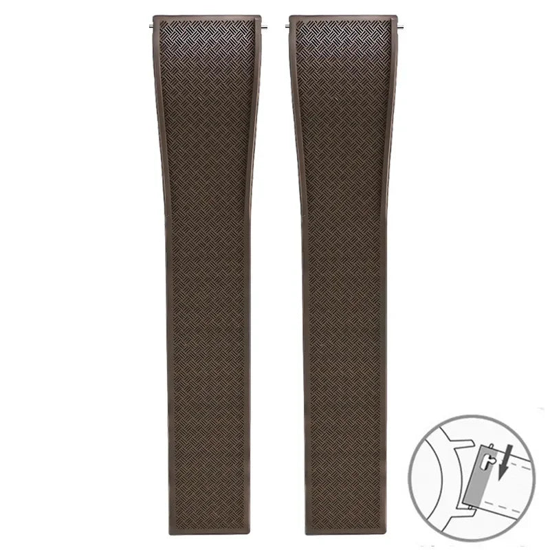 Bracelet montre Racing / Aviateur en caoutchouc Premium - Rapide, Boucle Déployante - A Découper