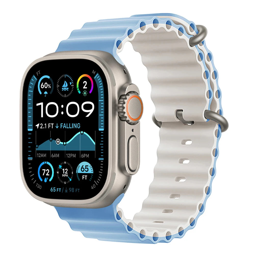 Bracelet Ocean pour Apple Watch Ultra 3 2, 49mm 46mm 44mm 40mm 45mm 41mm 42mm, Correa Bracelet iWatch Series 11 10 9 SE 8 7 6 5 4