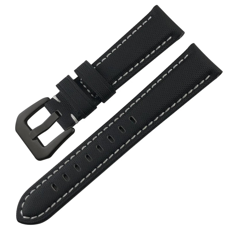 Cinturino per orologio in tela di nylon da uomo, 20mm, 21mm, 22mm, 23mm, 24mm, 25mm, 26mm, per Panerai Seiko Breitling Citizen, cinturino universale in pelle