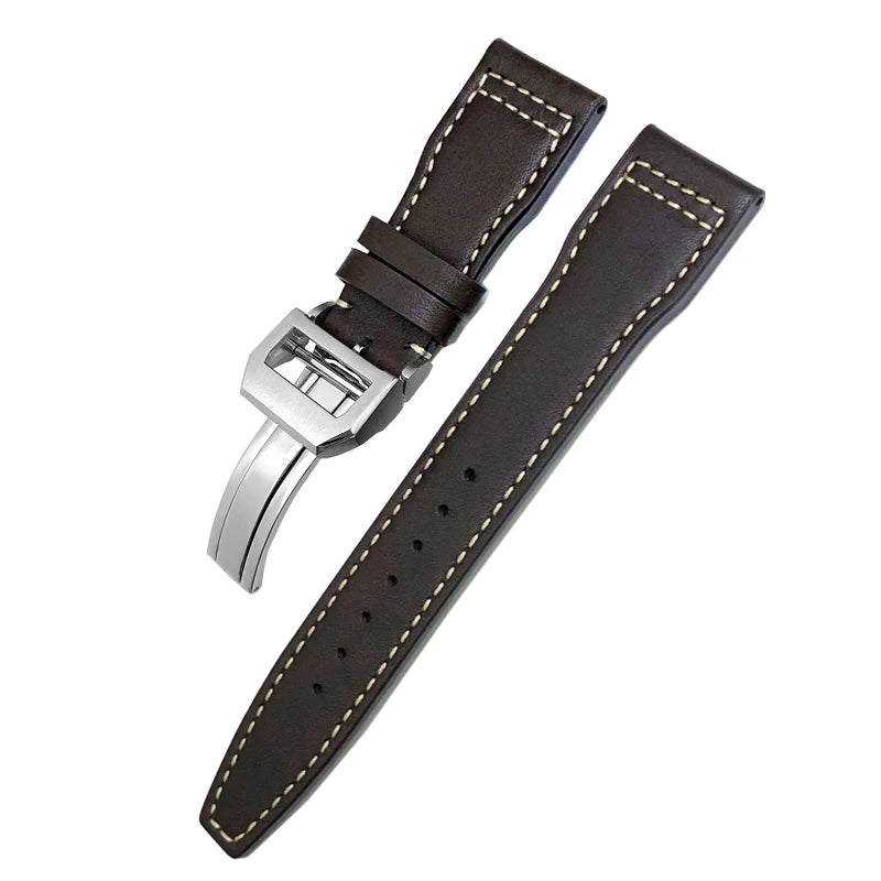 Cinturino di ricambio in pelle di vitello per orologio IWC Pilot, cinturino con fibbia déployante, cinturini da uomo, 20mm, 21mm, 22mm, PORTOFINO Mark18
