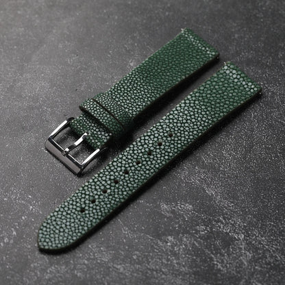 Handmade Beaded Fish Leather Bracelet, 18MM 19MM 20MM 21MM 22MM, Black, Blue, Green, Watch Strap