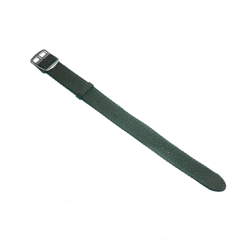 Perlon Woven Nylon Watch Straps, Solid Color, Fabric, Black, Blue, 18mm, 20mm