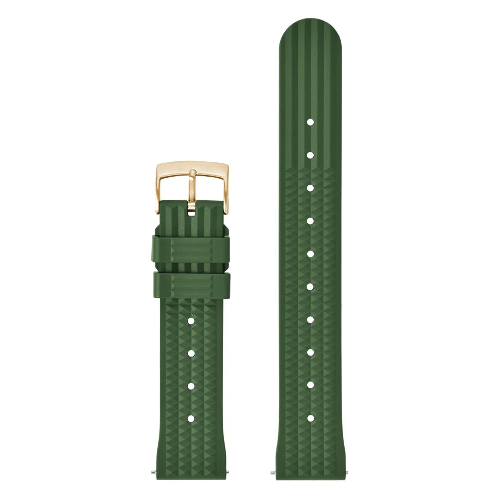 FKM – Fluororubber Waffle Watch Strap, 20mm 22mm, Universal, Waterproof, Comfortable, Sport, Quick Release