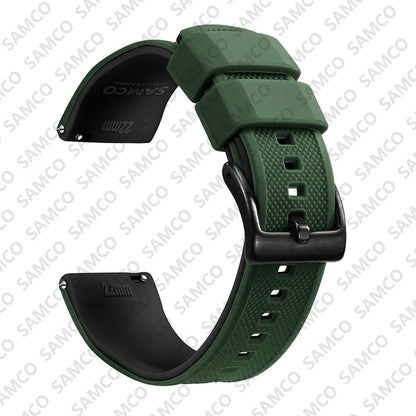 Bracelet de montre en Silicone de qualité supérieure, 18mm 20mm 22mm, à dégagement rapide, en caoutchouc, de remplacement