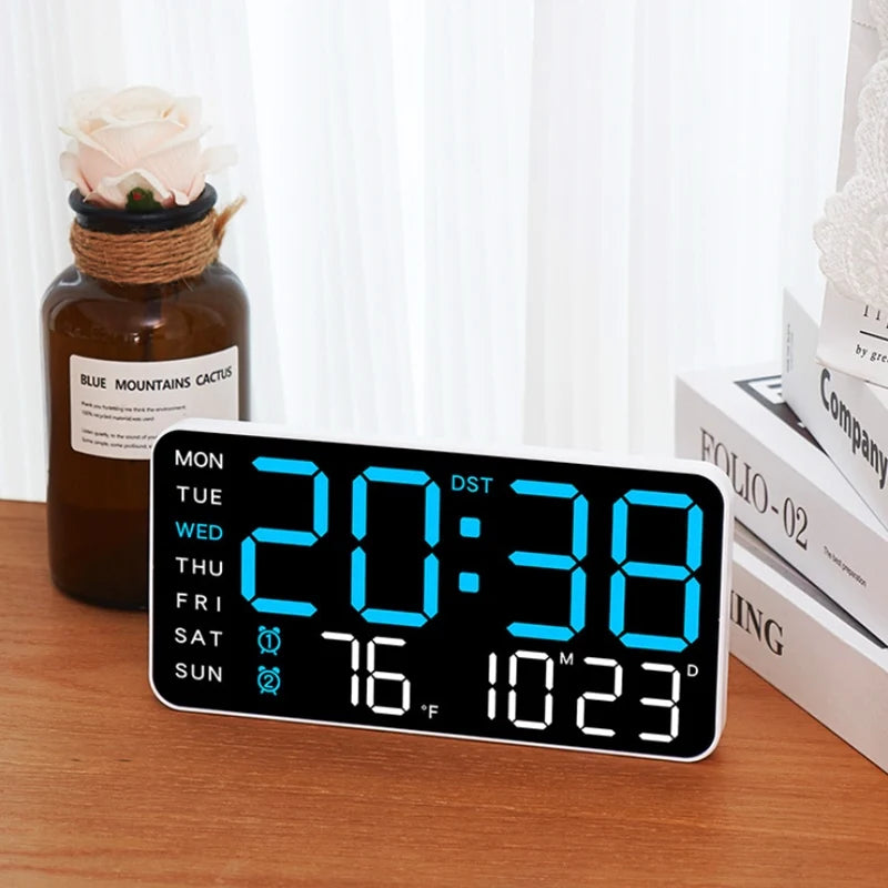 Horloge murale numérique à température, affichage LED, USB/batterie DST, grande Table, réveil pour salon, chambre à coucher, décorations de maison