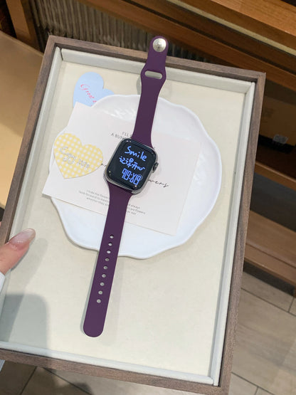 Cinturino sottile in silicone per Apple Watch Ultra 49 mm 40 mm 41 mm 44 mm 45 mm 46 mm, compatibile con iWatch serie 11 10 9 8 7 6 5 SE3