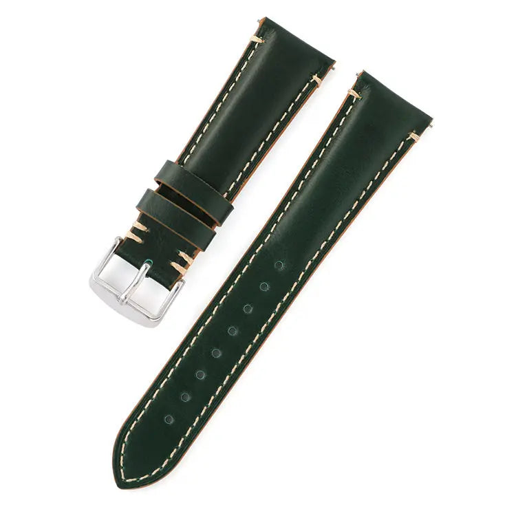 Bracelet en cuir vintage 18mm 20mm 22mm 24mm, universel, à dégagement rapide, rétro, de remplacement, pour toutes les montres
