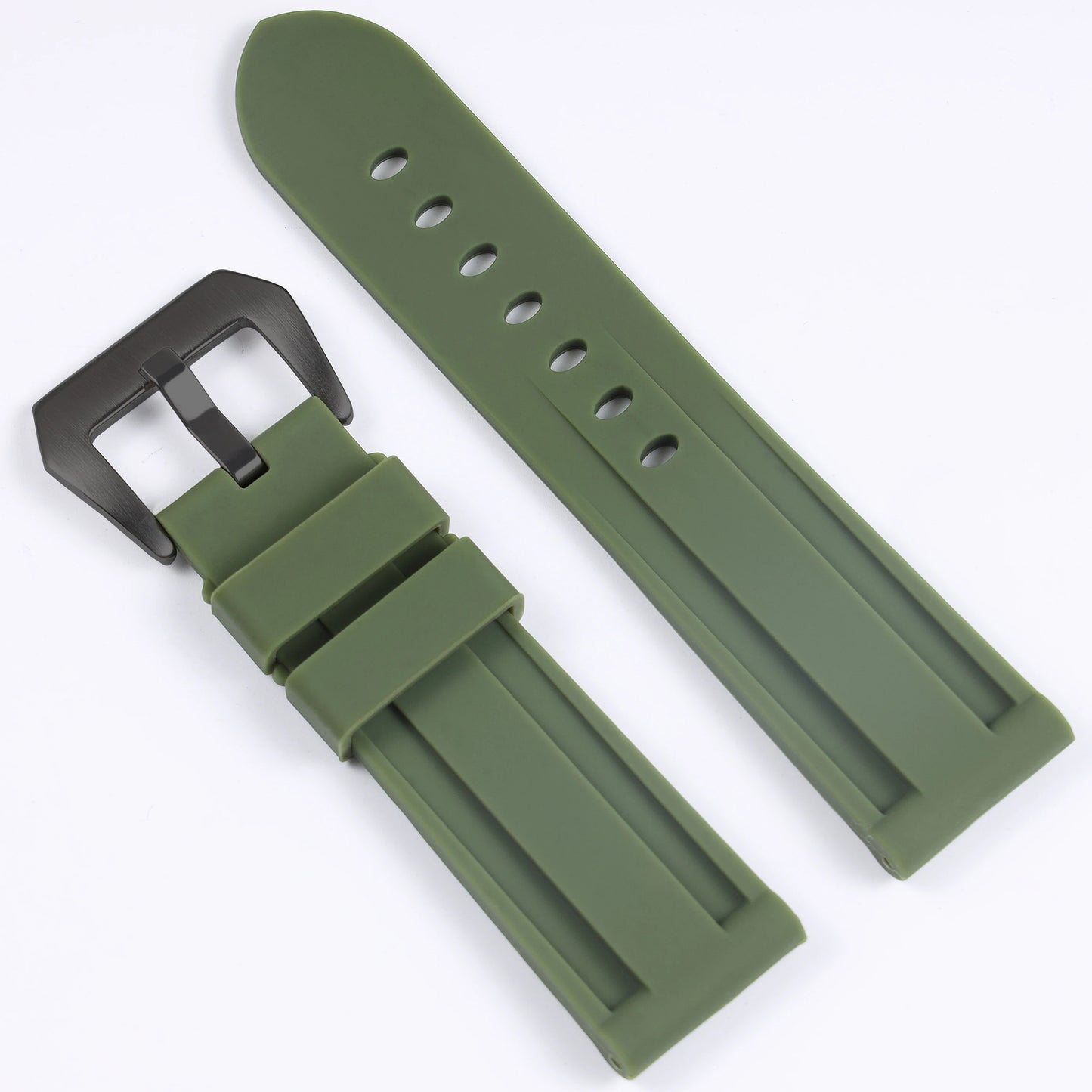 Bracelet de montre universel en silicone 20-26 mm noir jaune bleu vert rouge en caoutchouc pour Panerai Seiko Casio Huawei Samsung
