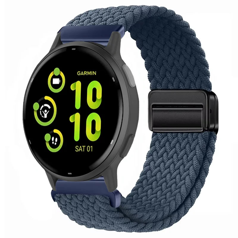 Bracelet magnétique en Nylon, 20mm 22mm, pour Garmin Forerunner 970 570 165 55 965 265/Venu 3, Bracelet de sport Garmin Active 6 5 Correa