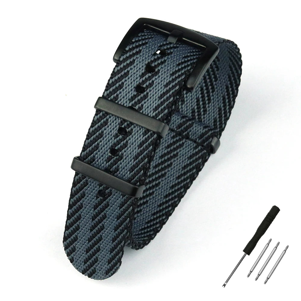 Cinturino per orologio in Nylon 20mm 22mm, cinturino a righe, cinturino di ricambio, accessori militari per cinturini orologio T-udor