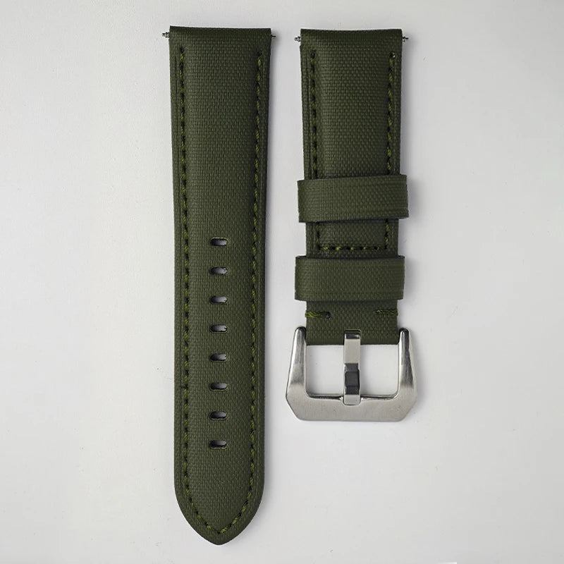 Bracelet de montre en toile et Nylon pour hommes, 22mm 24mm 26mm, pour Panerai LUMINOR DUE 1950 SUBMERSIBLE PAM bleu vert noir, en cuir de vache souple