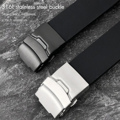 20mm Natural Silicone Rubber Watch Strap for Tissot 1853 T011 T090 T472, Tachymeter, Black Sport Diving Watch Band, Free Tools for Men