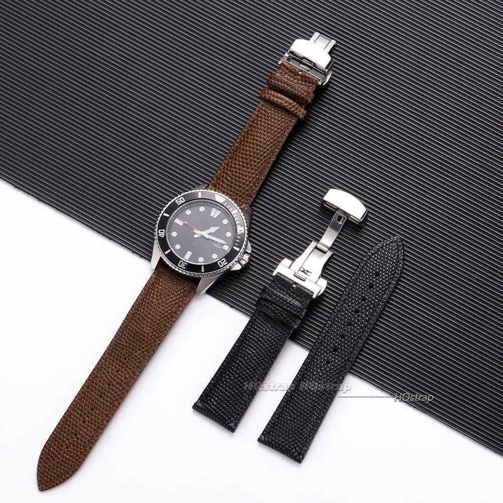 Cinturini per orologi in pelle di vitello, motivo lucertola, accessori per orologi 14 16 18 19 20 21 22mm, cinturino in pelle con chiusura a farfalla