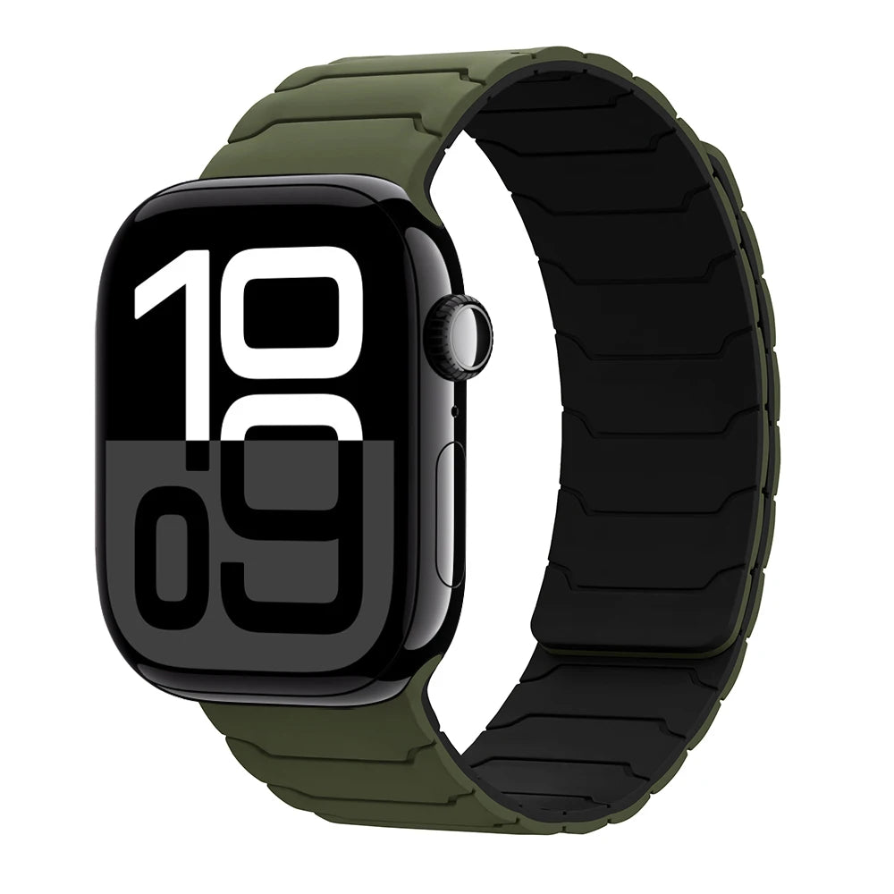 Magnetisches Armband für Apple Watch, 46 mm 44 mm 45 mm 40 mm 42 mm 41 mm, aus Silikon, Correa, Armband für IWatch Serie 11 10 SE 9 8 7 6 5 4 3