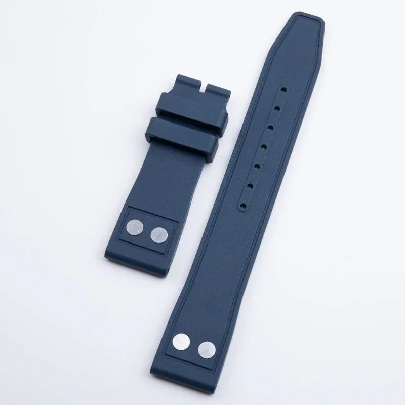 Universal Fluoro Rubber Watch Strap, 20mm 22mm, Universal Accessories for Tudor Black Bay GMT Pelagos Strap, Rivet Style, FKM Rubber Strap