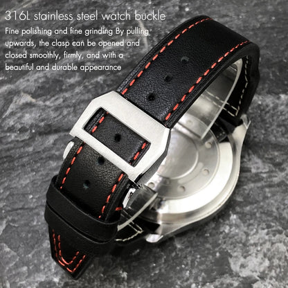 Bracelet de montre en cuir véritable de vache épais, 20mm 21mm 22mm, pour montres IWC Big Pilot IW3777 IW3270 IW3881 IW5009