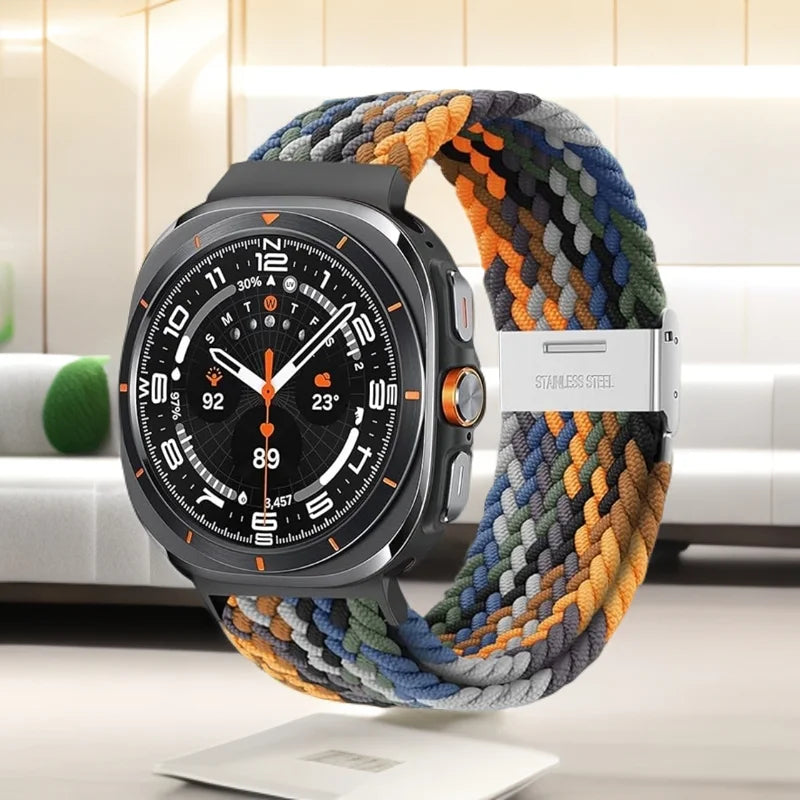 1 pezzo cinturino intrecciato elastico in Nylon per Samsung Galaxy Watch 8 Classic 46mm/Ultra 47MM fibbia in metallo per Samsung Galaxy Watch8