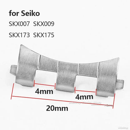 Connecteurs de bande en acier inoxydable, 2 pièces, pour huître jubilé, lien à extrémité plate incurvée pour Seiko SKX007 SKX009, adaptateur de sangle 18 22 21 20mm