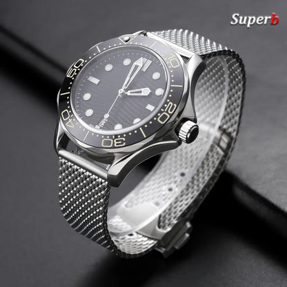 Bracelet de montre en acier inoxydable de 20 mm pour Omega Seamaster, interface plate, maille milanaise, style professionnel pour homme, bracelet à dégagement rapide