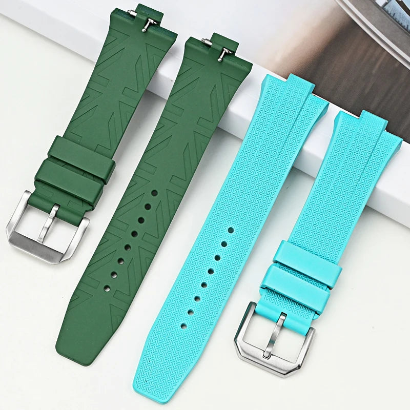 Advanced FKM Fluoro Rubber Watch Strap, 9mm, for Citizen TSUYOSA Collection NJ0150 NJ0151ME, Silicone Watch Bands for Men and Women
