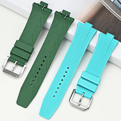 Advanced FKM Fluoro Rubber Watch Strap, 9mm, for Citizen TSUYOSA Collection NJ0150 NJ0151ME, Silicone Watch Bands for Men and Women