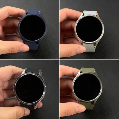 Set di 2 pezzi (cinturino e custodia) per Samsung Watch FE/7/6/5/4/5 Pro, stile punto piatto, compatibile con quadranti da 40/44/45mm, protezione anticaduta, confezione regalo