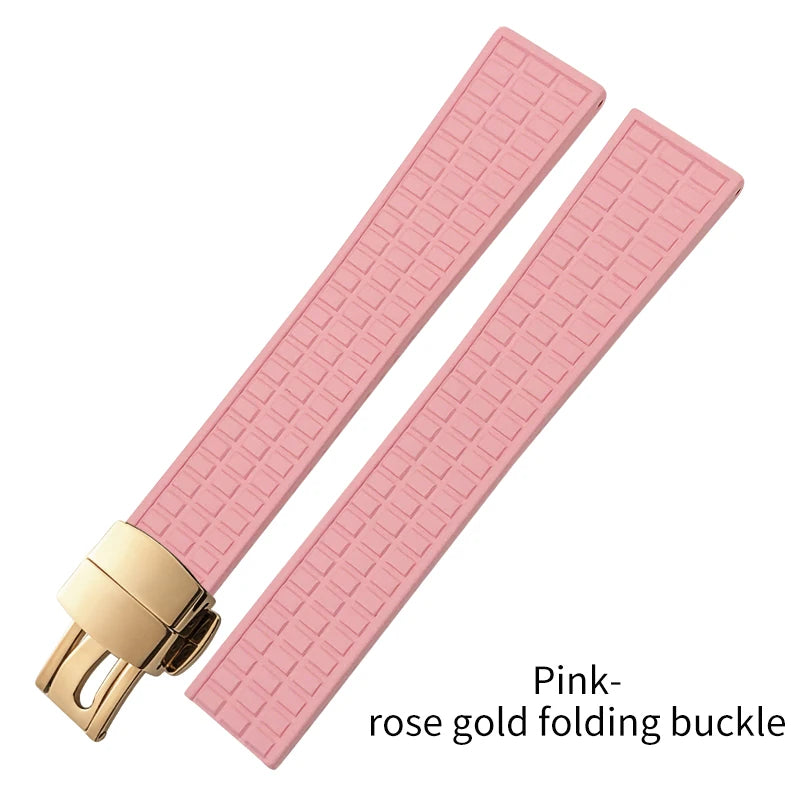 Cinturino per orologio in gomma fluorurata FKM morbida di alta qualità, 19 mm, cinturino di ricambio per Patek Philippe Aquanaut Luce 5067 5068 5072 PP, orologio da donna