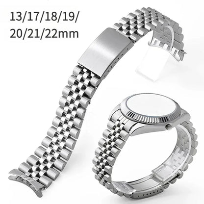 Bracciale per orologio Rolex DATEJUST in metallo massiccio, modello Jubilee Business, interamente in acciaio inossidabile, estremità curve, 18/19/22mm/20mm