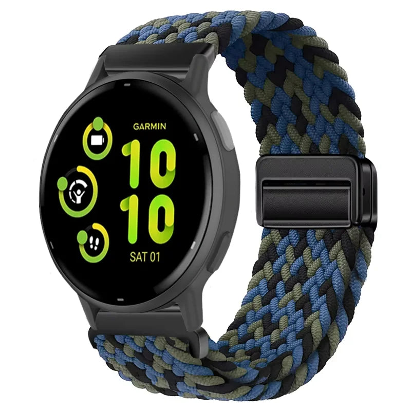 Bracelet magnétique en Nylon, 20mm 22mm, pour Garmin Forerunner 970 570 165 55 965 265/Venu 3, Bracelet de sport Garmin Active 6 5 Correa
