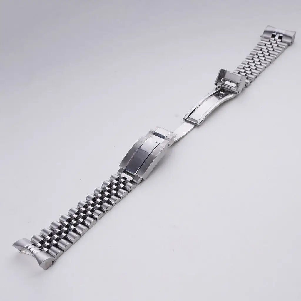 Cinturino per Black Bay 41/Black Bay 58, 20 mm 22 mm, bracciale di lusso in acciaio argentato con estremità ricurve, chiusura Oyster