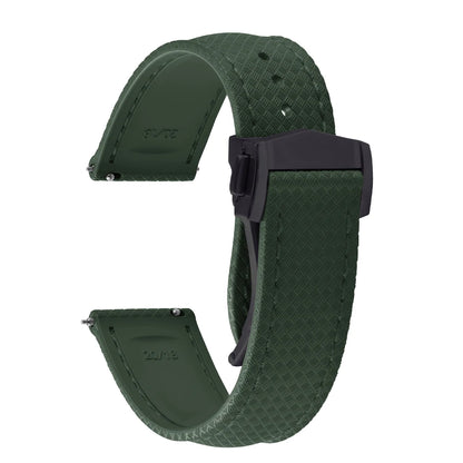 FKM Waterproof Rubber Watch Band Quick Release Deployment Clasp Straps 20mm 22mm Universal Watch Bracelet
