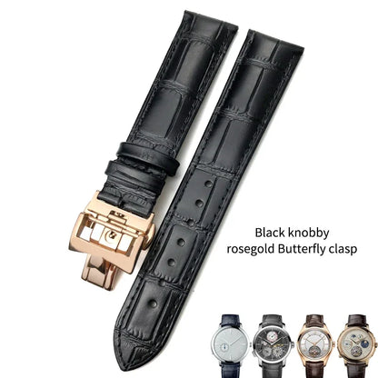 Bracelet de montre en cuir véritable de vache, 19mm, 20mm, 21mm, 22mm, adapté pour Vacheron Constantin, bracelet de montre en cuir de veau crocodile, noir et marron