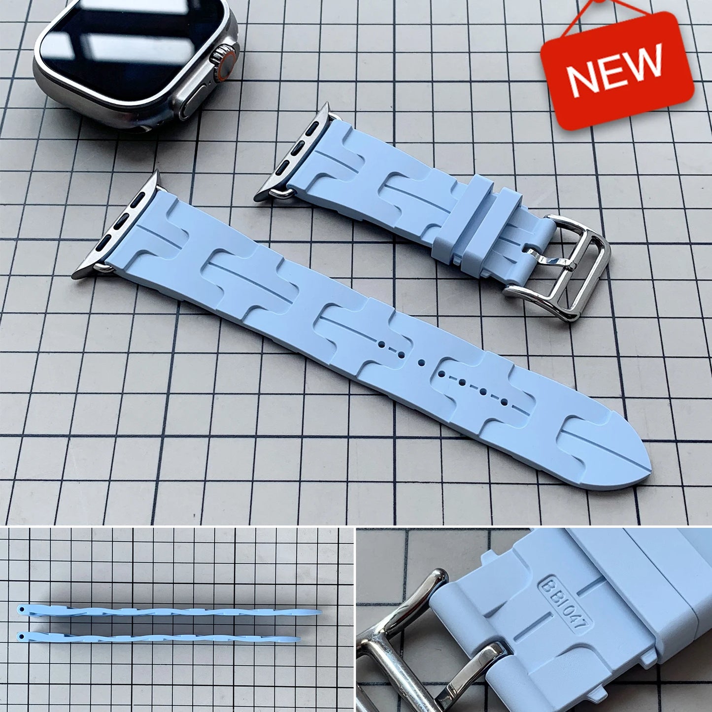 Cinturino Kilim a giro singolo per Iwatch Ultra3 2 Apple Watch Serie 11 10 9 8 7 6 5 Se 3 46mm 41mm 45mm 49mm, Blu Pastello
