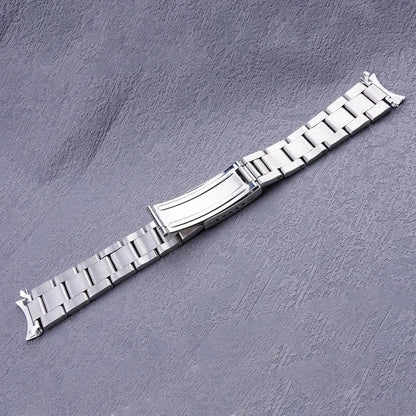 Cinturino per orologio da 19 mm, lucidatura argento, estremità curva e cava, stile Oyster, per SEIKO 5 SNXS73 75 77 79 80 81 SNFF05 SNXG47