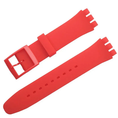 Bracelet en caoutchouc étanche pour Swatch, boucle ardillon en métal, Bracelet de montre en Silicone 16/17/19/20mm, ceinture de remplacement pour hommes et femmes