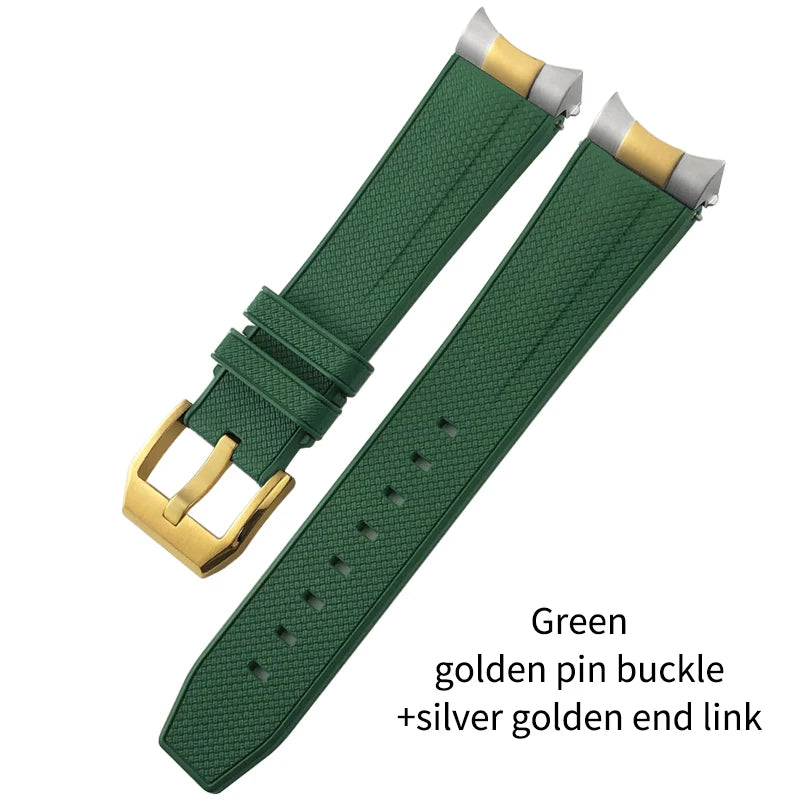 Bracelet de montre en caoutchouc fluoré FKM à dégagement rapide, 20mm 22mm, pour Tudor Black Bay 1958 Heritage, bracelet de montre souple, lien d'extrémité en métal