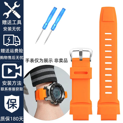 Bracelet de montre convexe en silicone souple, pour Casio PROTREK série PRW 3500 2500 5000 prw5100 PRG 250T 270 prg550 200