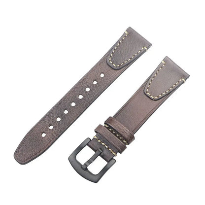 Cinturino per orologio in pelle retrò fatto a mano, cinturino a sgancio rapido, struttura in acciaio inossidabile, 18mm, 20mm, 22mm
