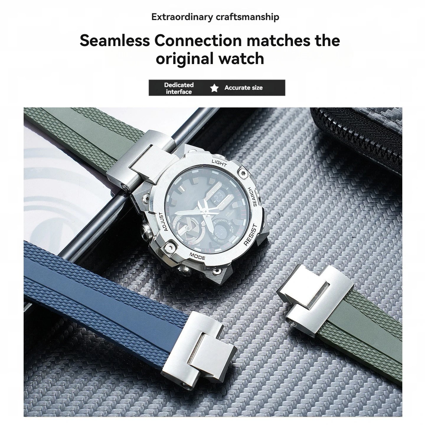 FKM rubber strap for Casio Steel Heart 4th generation 5657 GST-B400, men's quick-release modified fluororubber strap