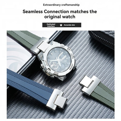 FKM rubber strap for Casio Steel Heart 4th generation 5657 GST-B400, men's quick-release modified fluororubber strap