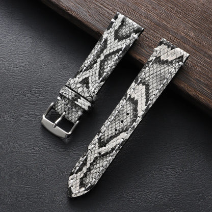 Bracelet en cuir véritable fait à la main pour hommes, pour Seiko, motif peau de serpent et de requin gaufré, bracelet de montre vintage en cuir de vache noir, 18mm, 20mm, 22mm