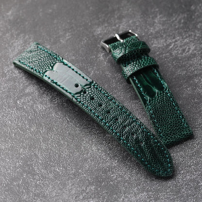 Handmade genuine high quality ostrich foot leather 18 19 20 21 22MM brown green genuine leather Vintage Strap for men Vintage